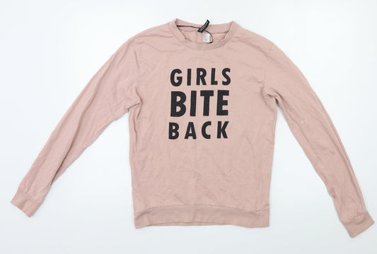 Womens UK Size XS H&M Pink Basic T-Shirt