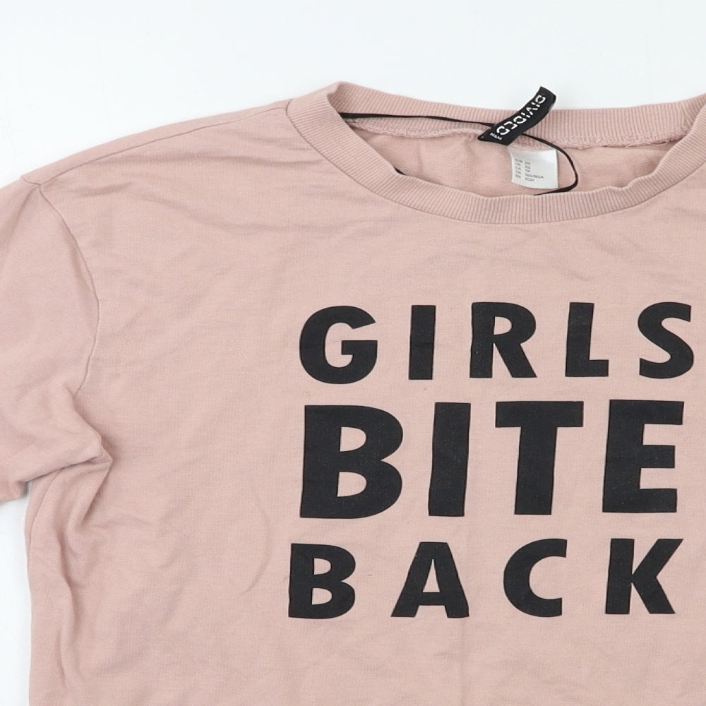 Womens UK Size XS H&M Pink Basic T-Shirt
