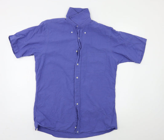 Mens UK Size 15.5 Grant Thomas Blue  Button-Up Short Sleeve Casual Shirt
