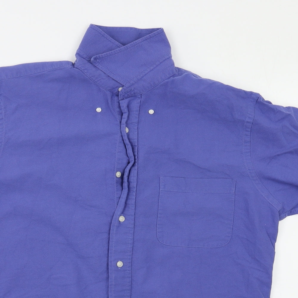 Mens UK Size 15.5 Grant Thomas Blue  Button-Up Short Sleeve Casual Shirt