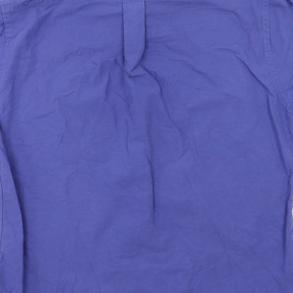 Mens UK Size 15.5 Grant Thomas Blue  Button-Up Short Sleeve Casual Shirt