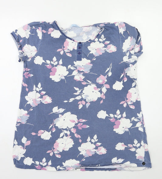 Bonmarché Womens Blue Floral  Basic Blouse Size 14