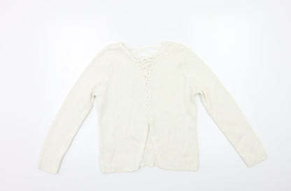 Matalan Girls White   Pullover Jumper Size 12 Years