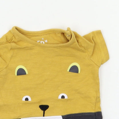 F&F Baby Yellow   Basic T-Shirt Size 0-3 Months  - Monster