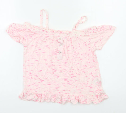 I love Girlswear Girls Pink Striped  Basic Blouse Size 9 Years