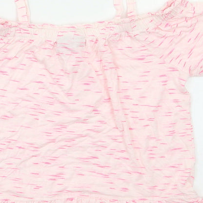 I love Girlswear Girls Pink Striped  Basic Blouse Size 9 Years