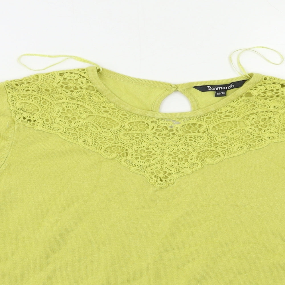 Womens UK Size 18 Bonmarché Green Pullover Jumper