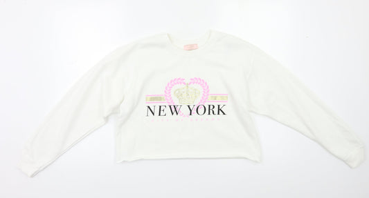 Lipsy Girls White   Pullover Sweatshirt Size 11 Years