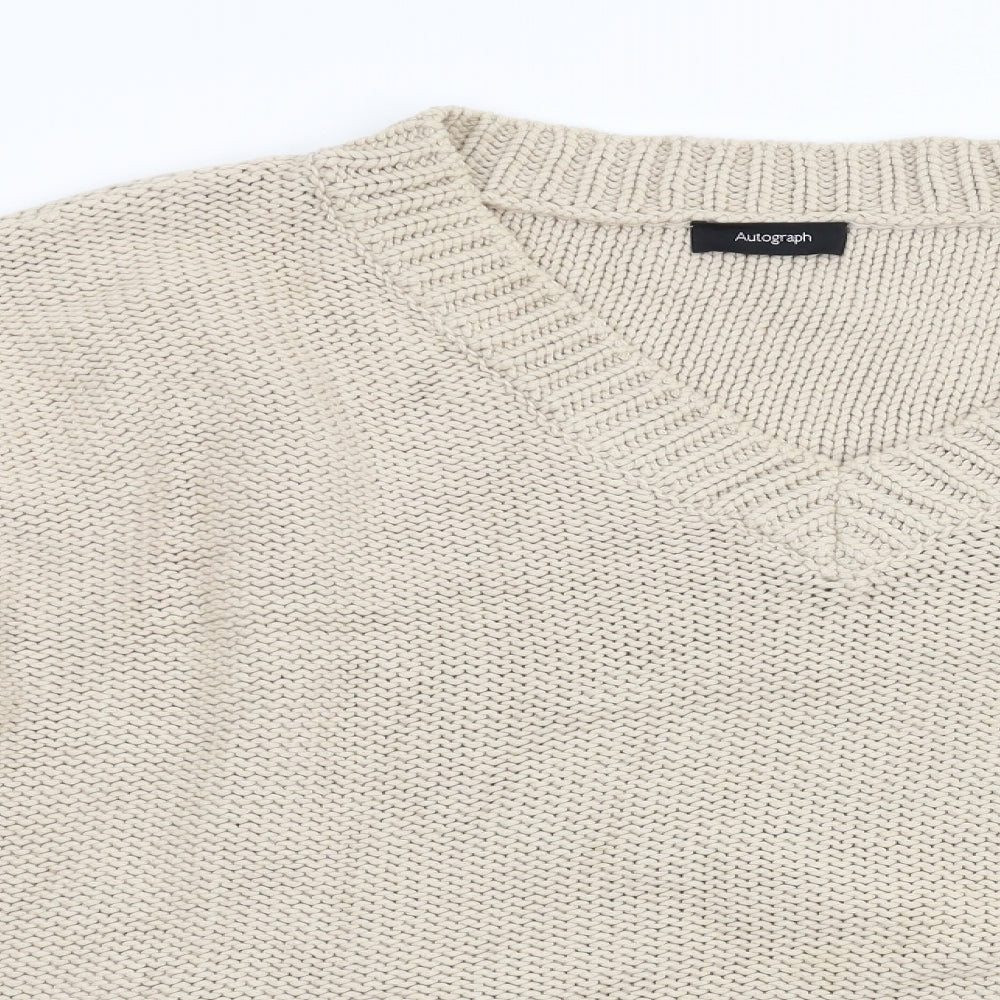 Womens UK Size 16 M&S Beige Pullover Jumper