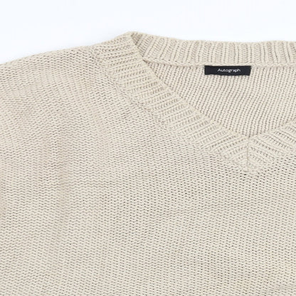 Womens UK Size 16 M&S Beige Pullover Jumper
