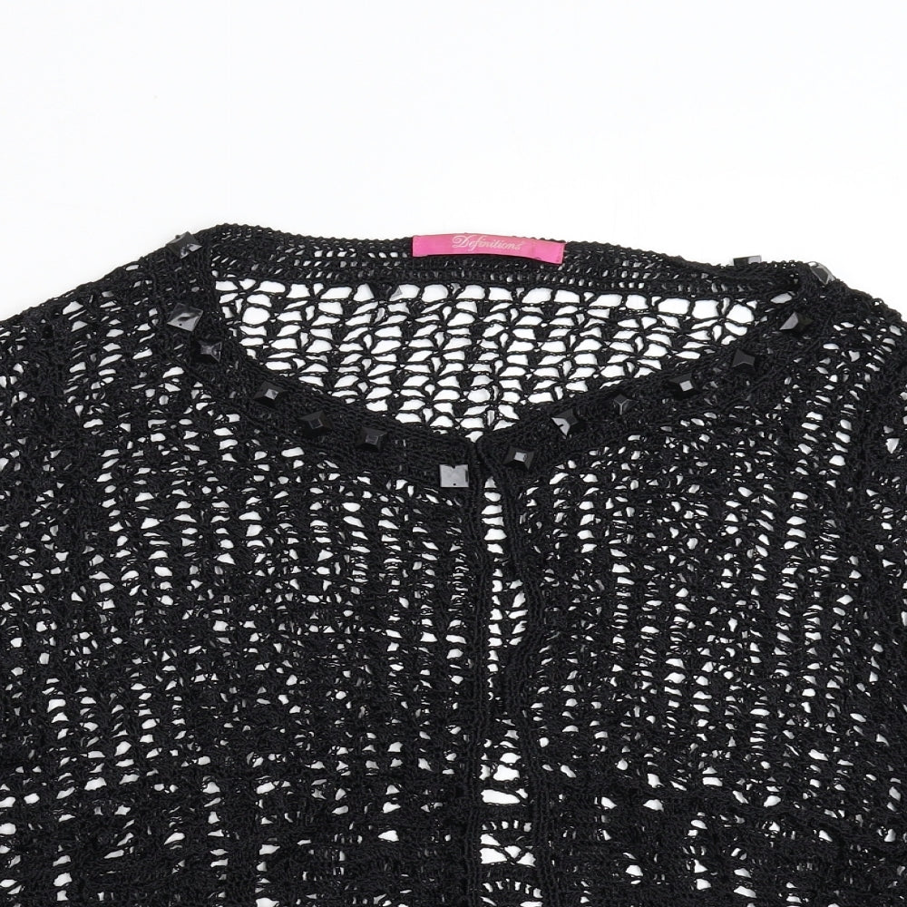 Womens UK Size M Definitions Black Cardigan Jumper