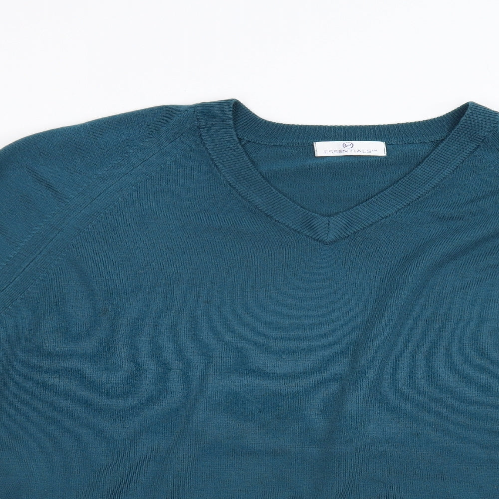 Essentials Mens Green  Knit Pullover Jumper Size S