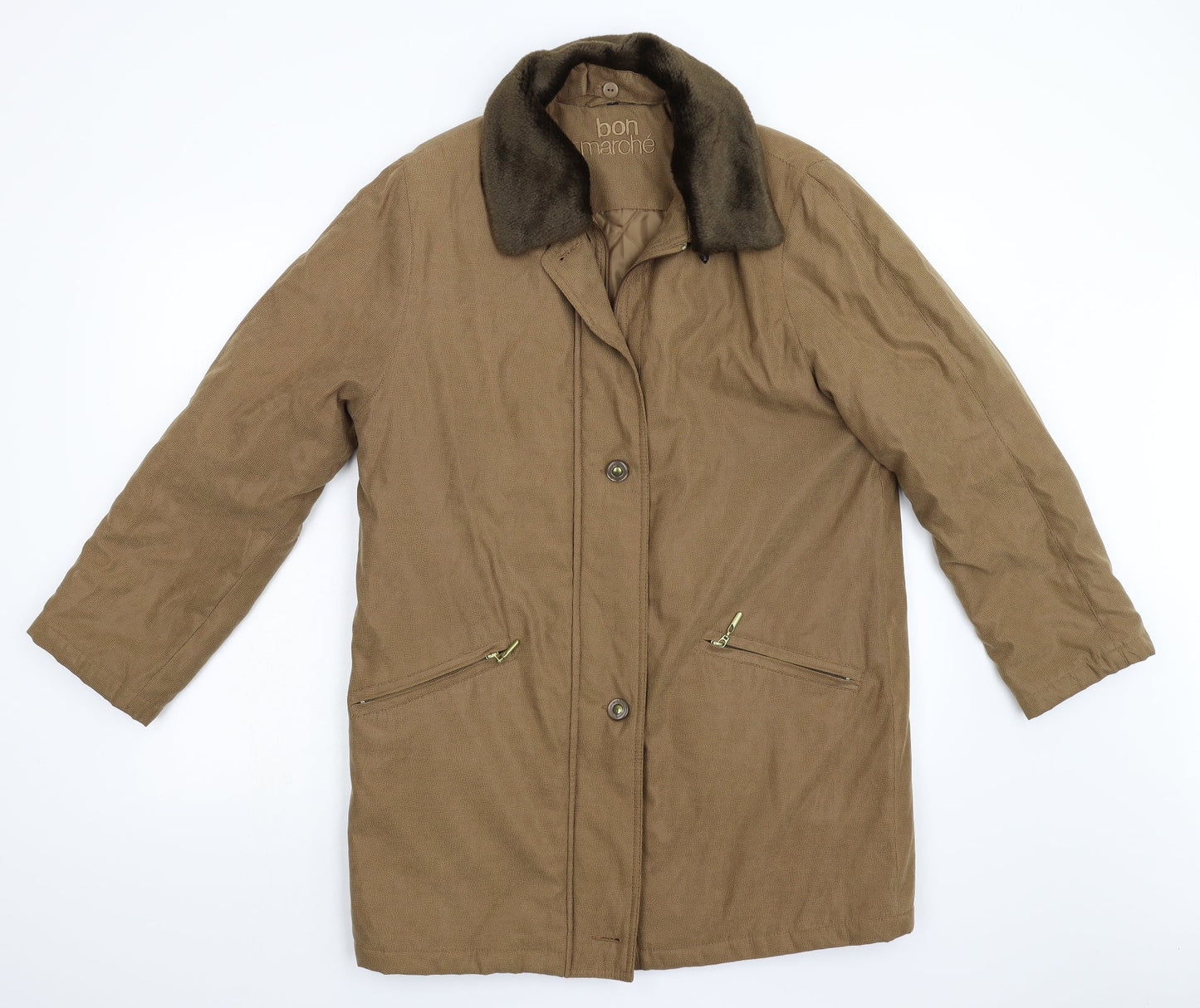 Womens UK Size S Bonmarché Brown Overcoat