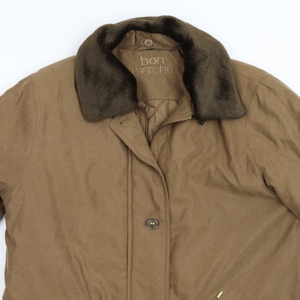 Womens UK Size S Bonmarché Brown Overcoat