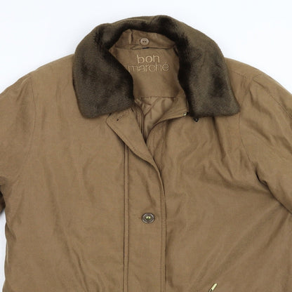 Womens UK Size S Bonmarché Brown Overcoat