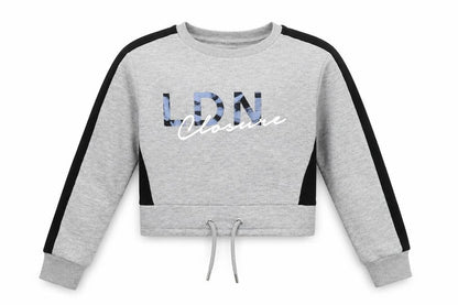 Closure Girls Grey   Pullover Sweatshirt Size 8-9 Years