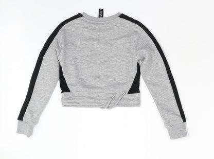 Closure Girls Grey   Pullover Sweatshirt Size 8-9 Years