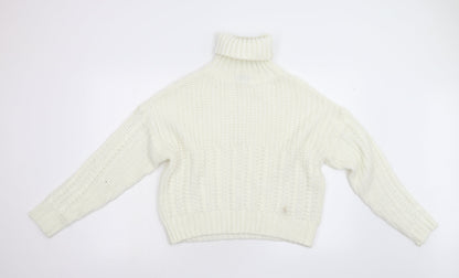 SheIn Womens White  Knit Pullover Jumper Size M