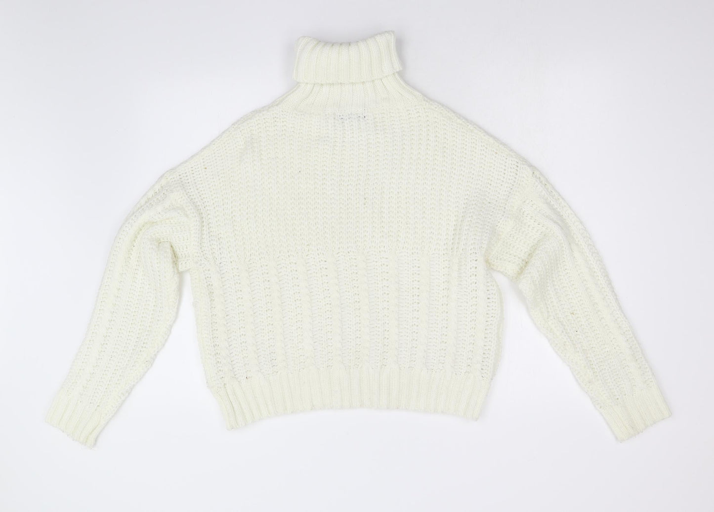 SheIn Womens White  Knit Pullover Jumper Size M