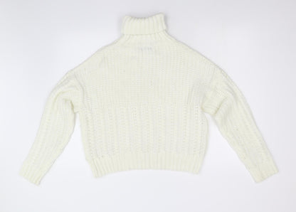 SheIn Womens White  Knit Pullover Jumper Size M