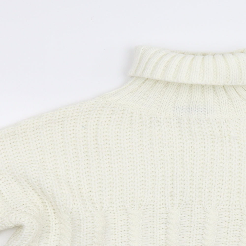 SheIn Womens White  Knit Pullover Jumper Size M