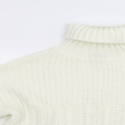 SheIn Womens White  Knit Pullover Jumper Size M