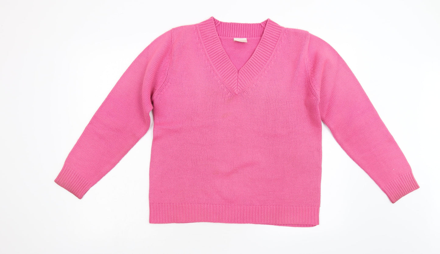 Womens UK Size 10 Casual Comfort Pink Pullover Jumper