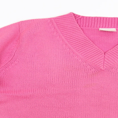 Womens UK Size 10 Casual Comfort Pink Pullover Jumper