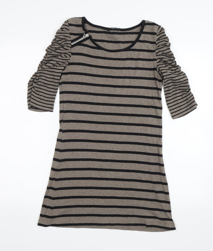M&Co Womens Brown Striped  Shift  Size S