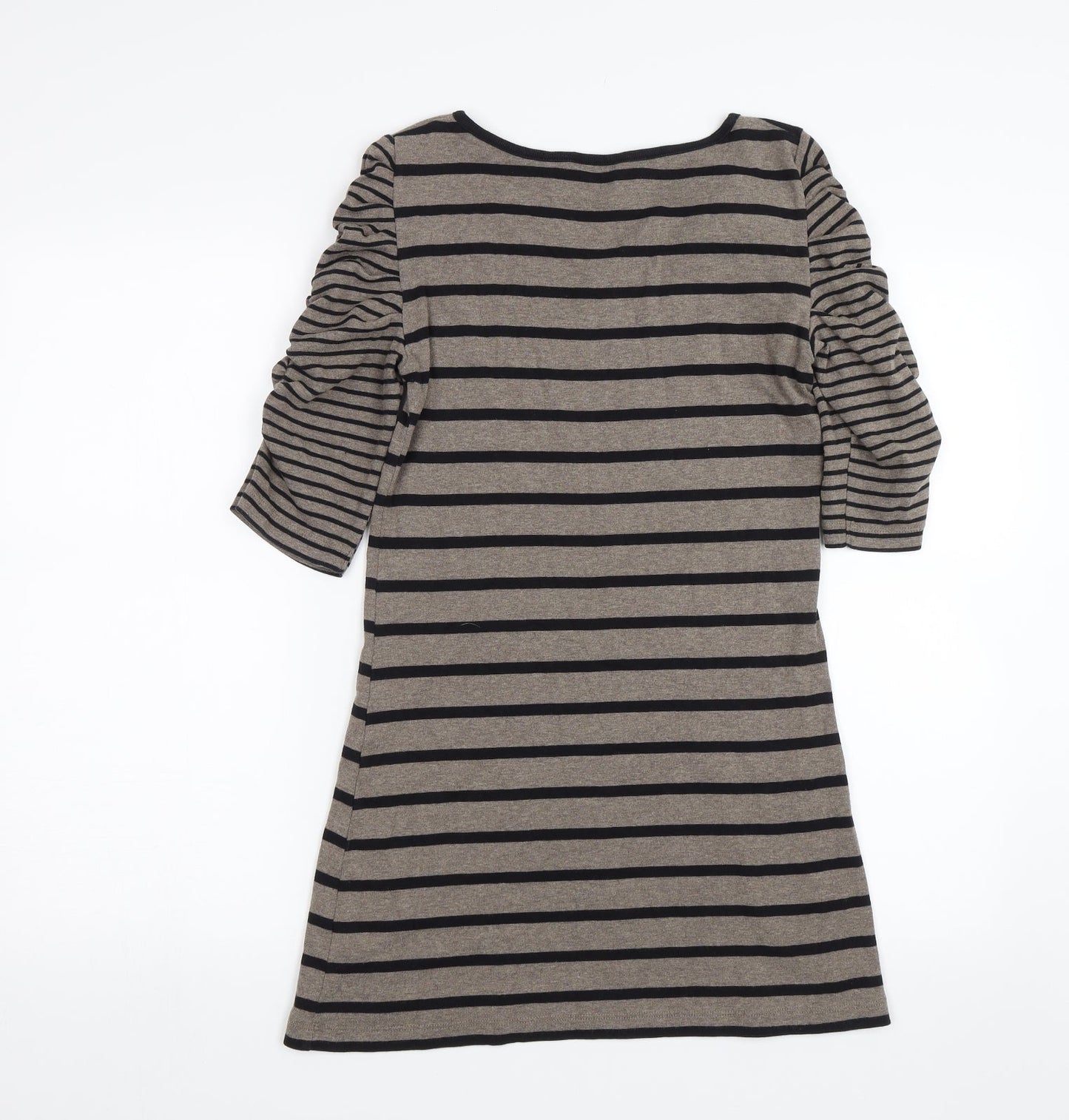 M&Co Womens Brown Striped  Shift  Size S