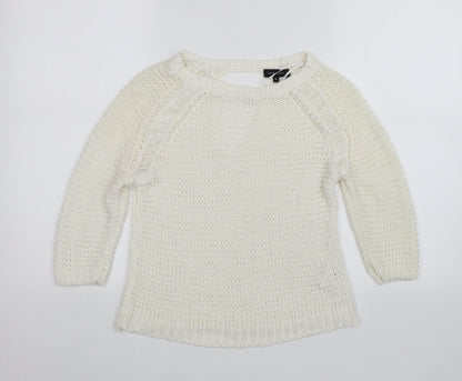 Womens UK Size S New Look White Pullover Jumper