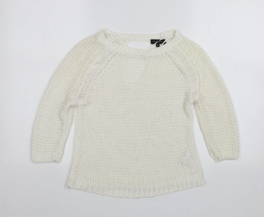 Womens UK Size S New Look White Pullover Jumper