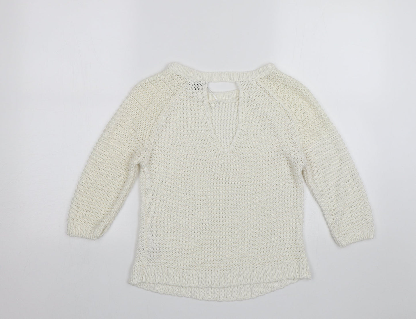 Womens UK Size S New Look White Pullover Jumper