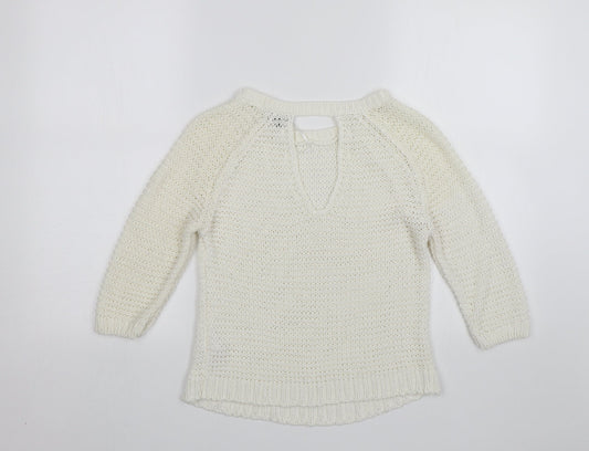 Womens UK Size S New Look White Pullover Jumper