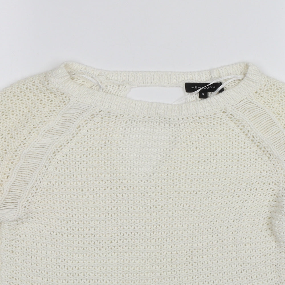 Womens UK Size S New Look White Pullover Jumper