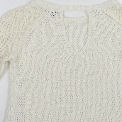 Womens UK Size S New Look White Pullover Jumper