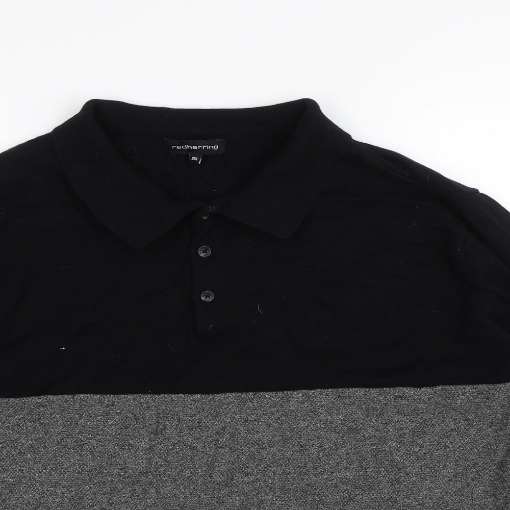 Red Herring Mens Black   Pullover Jumper Size 2XL