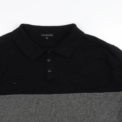 Red Herring Mens Black   Pullover Jumper Size 2XL