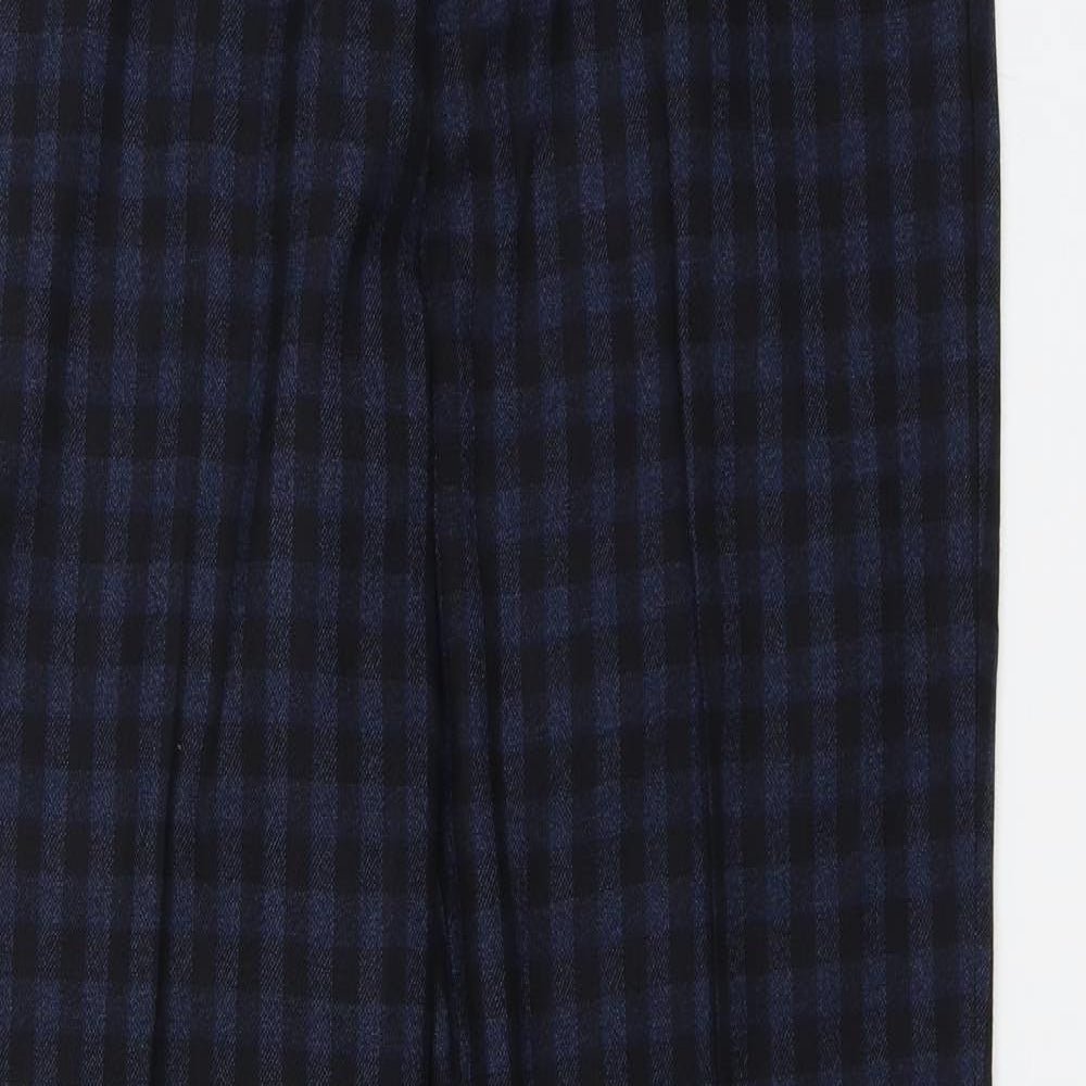 Harry Brown Mens Blue Plaid  Dress Pants Trousers Size 30 in L31 in