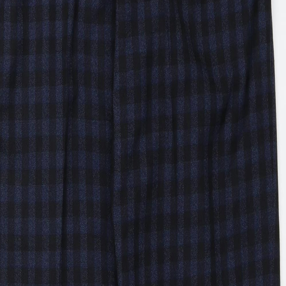 Harry Brown Mens Blue Plaid  Dress Pants Trousers Size 30 in L31 in