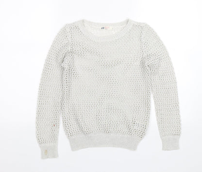 H&M Girls Silver   Pullover Jumper Size 11-12 Years
