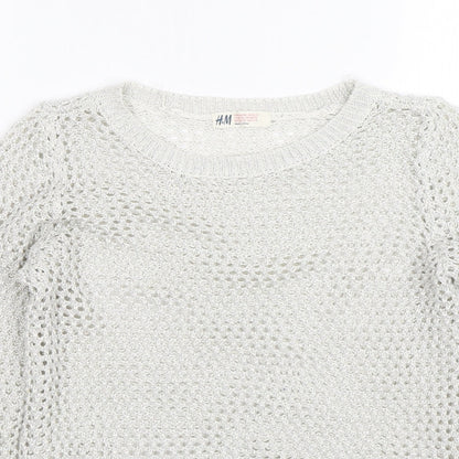H&M Girls Silver   Pullover Jumper Size 11-12 Years