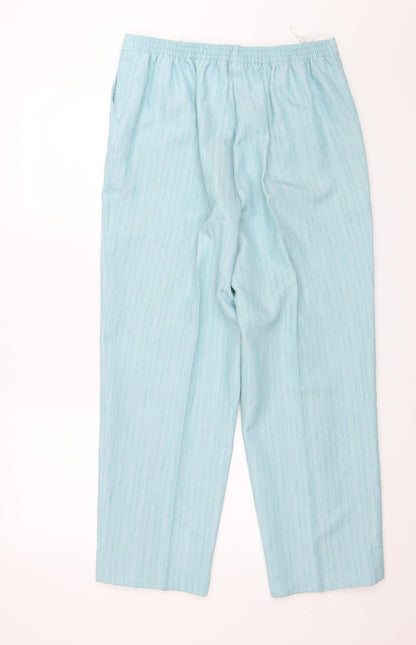 Womens UK Size 16 BM Collection Regular Fit Capri Blue Trousers