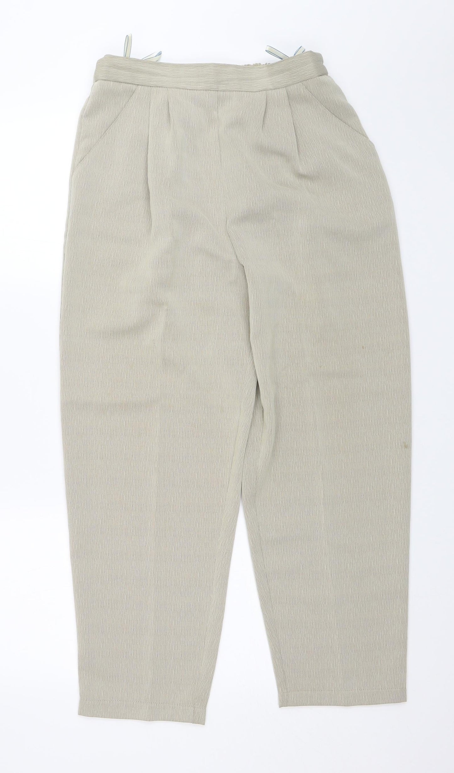 Womens UK Size 14 C&A Regular Fit Capri Beige Trousers