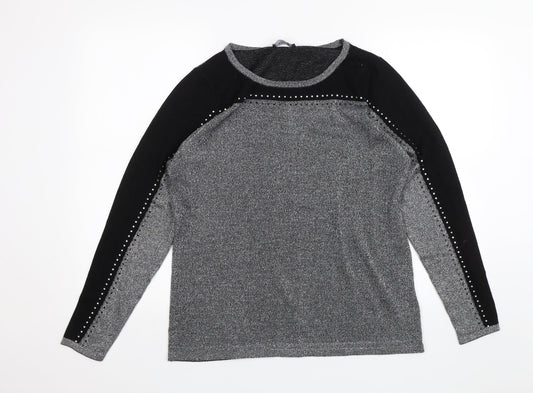 Womens UK Size L Klass Collection Silver Pullover Jumper