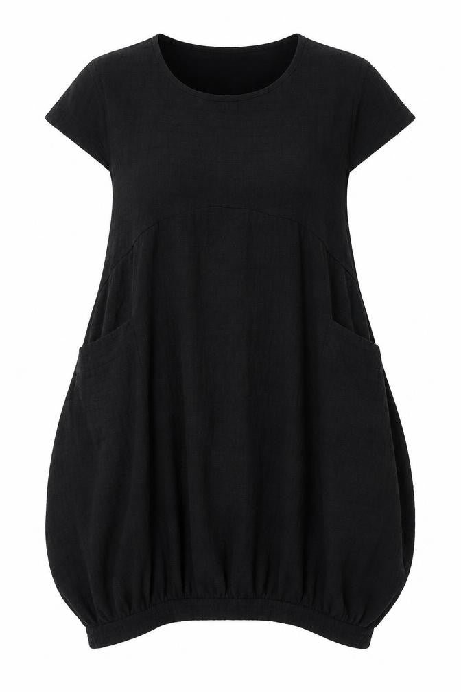 Womens UK Size M Bella Black Basic T-Shirt