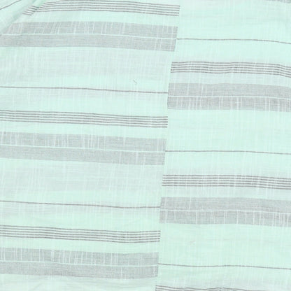 ALEXARA Womens Green Striped  Basic T-Shirt Size M