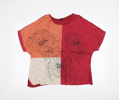 Womens UK Size M Viz a Viz Red Basic T-Shirt