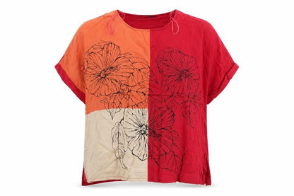 Womens UK Size M Viz a Viz Red Basic T-Shirt