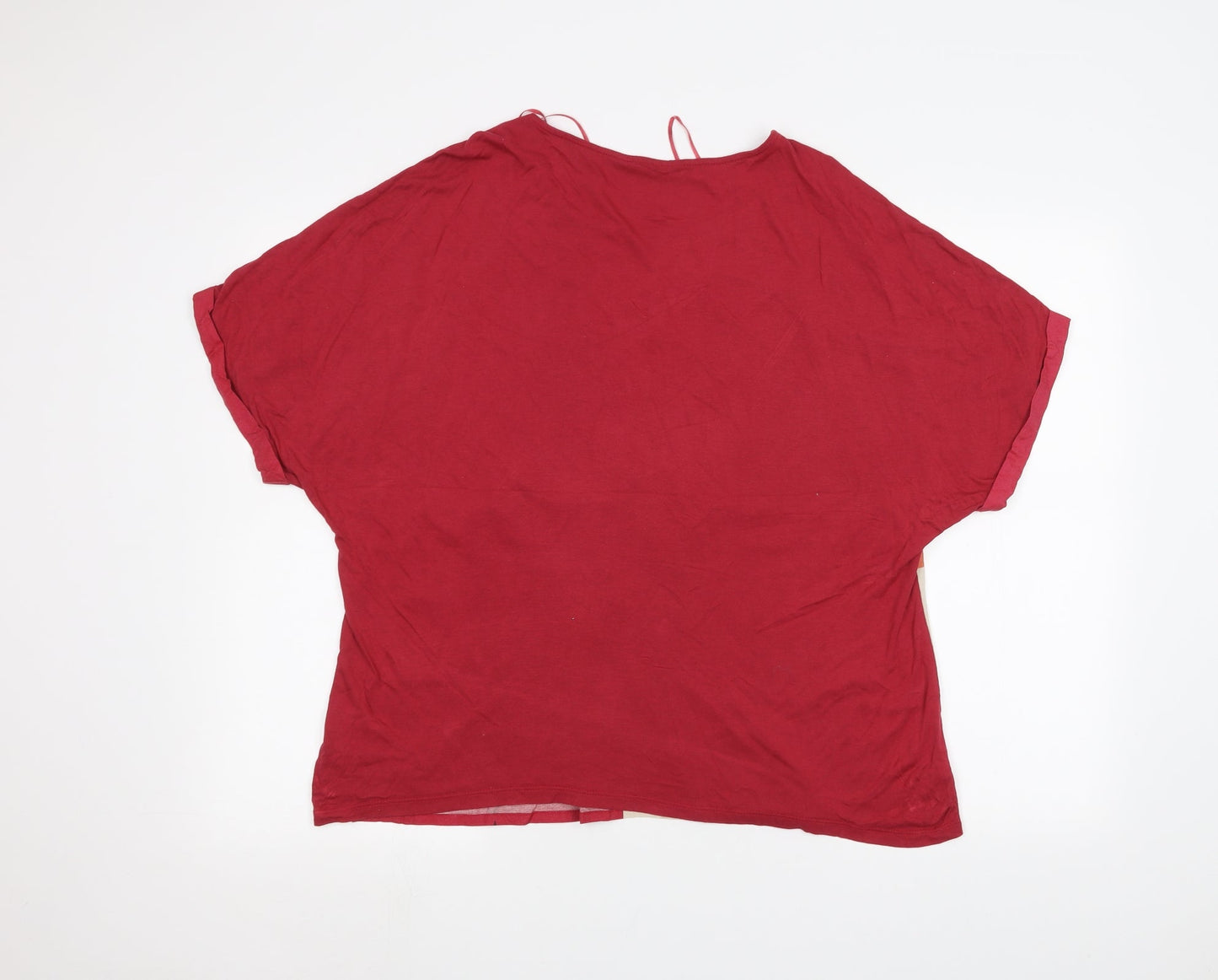 Womens UK Size M Viz a Viz Red Basic T-Shirt